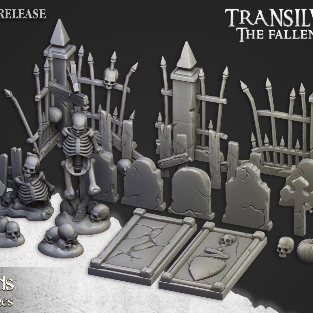 Undead gothic scatter terrain set by Highlands Miniatures