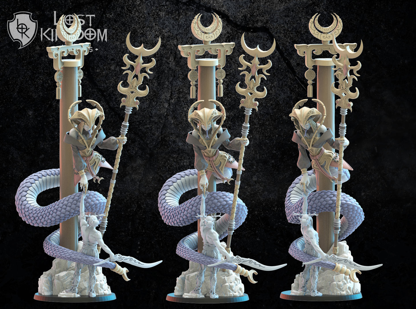 Tsuchinoko, Naga Priestress | Night Elves / Dark Elves | Lost Kingdom Miniatures | Tabletop Gaming | Pathfinder