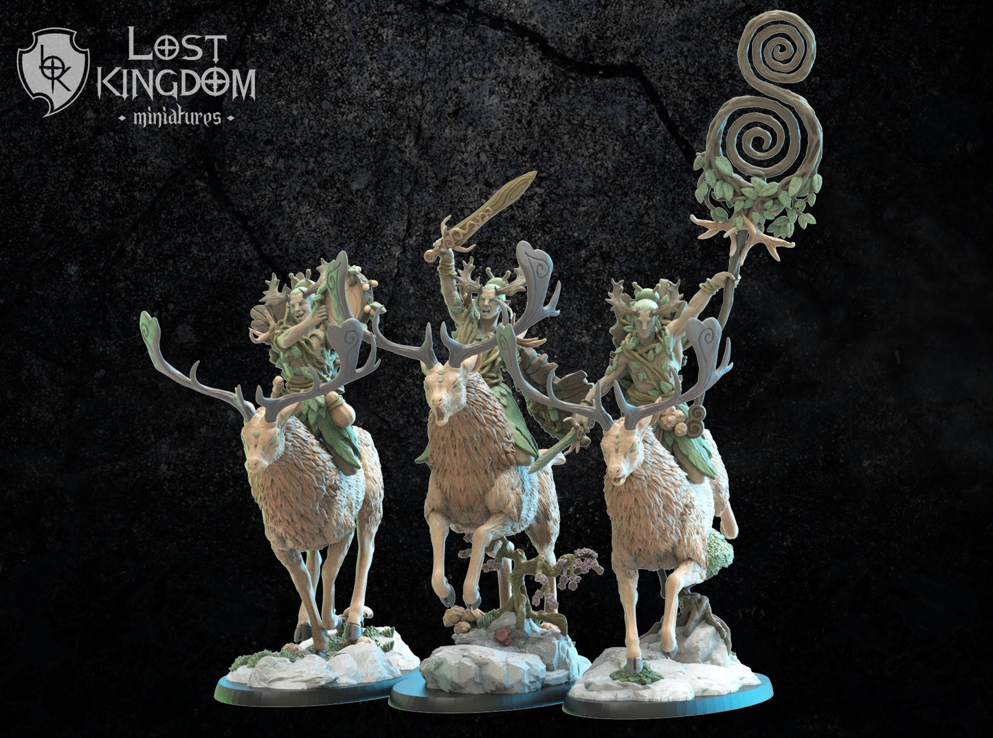 Shika Riders Command Group | Mori / Wood Elves | Lost Kingdom Miniatures