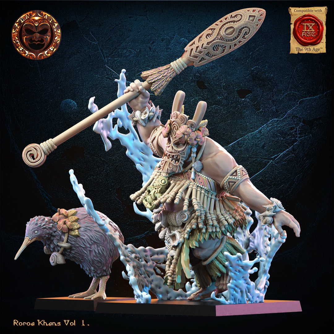 Himewai, Tohunga with Familiar | Roroa Khans | Lost Kingdom Miniatures