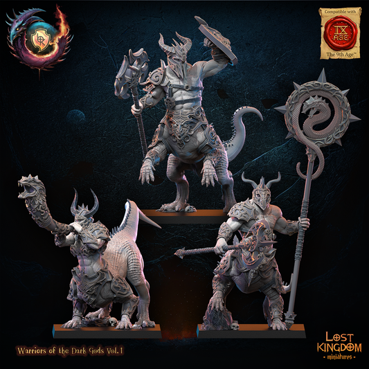 Feldrak Command Group | Warriors of the Dark Gods (Unaligned) | Lost Kingdom Miniatures