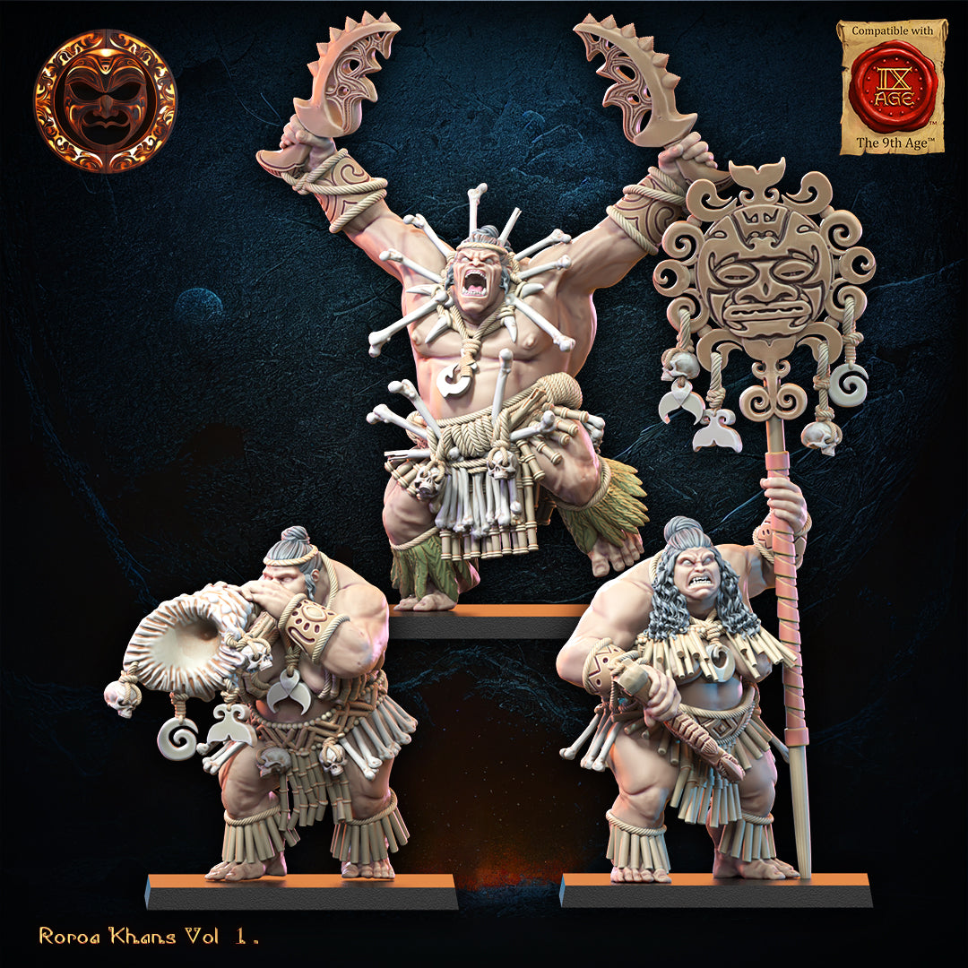 Roroa Unit Command Group | Roroa Khans | Lost Kingdom Miniatures