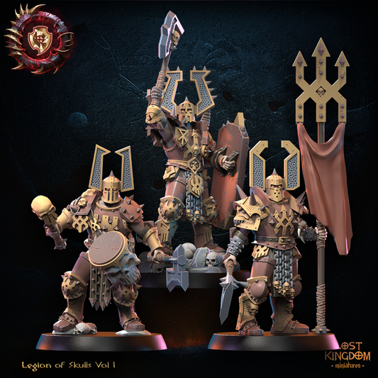Skull Regiment Command Group | Legion of Skulls | Lost Kingdom Miniatures | Kings of War | Tabletop