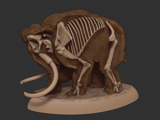 Partially Skeletal Wooly Mammoth | 3 Poses | Extinct Animals | Limelight Miniatures