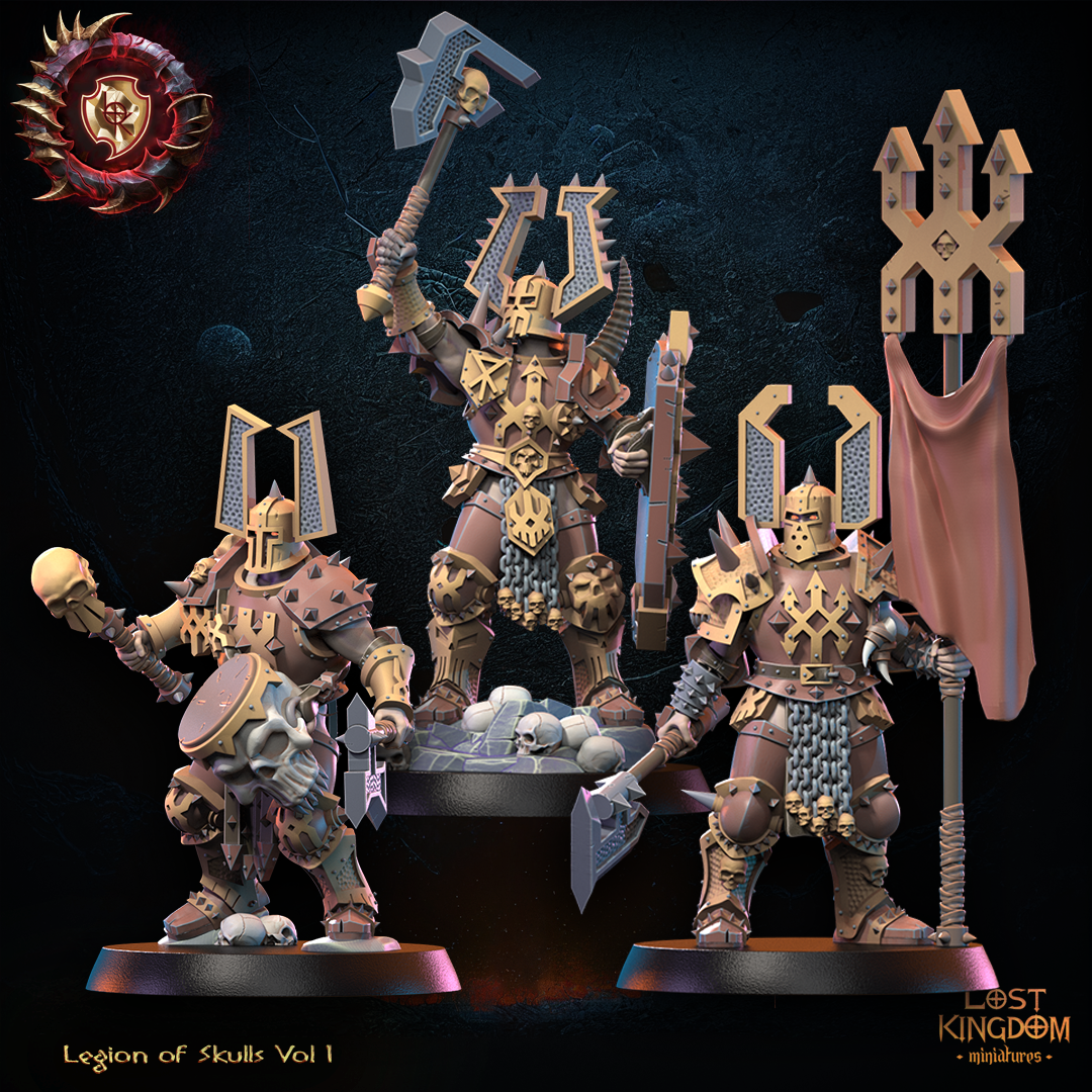 Skull Regiment Command Group | Legion of Skulls | Lost Kingdom Miniatures | Kings of War | Tabletop