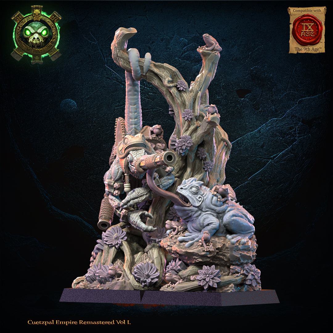 Kuaxotl Heroine with Tamasoluey | Saurian Ancients | Lost Kingdom Miniatures