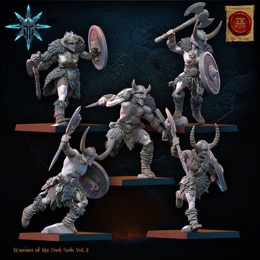 Male or Female Barbarian Regiment with Spears/Axes | Warriors of the Dark Gods | Lost Kingdom Miniatures