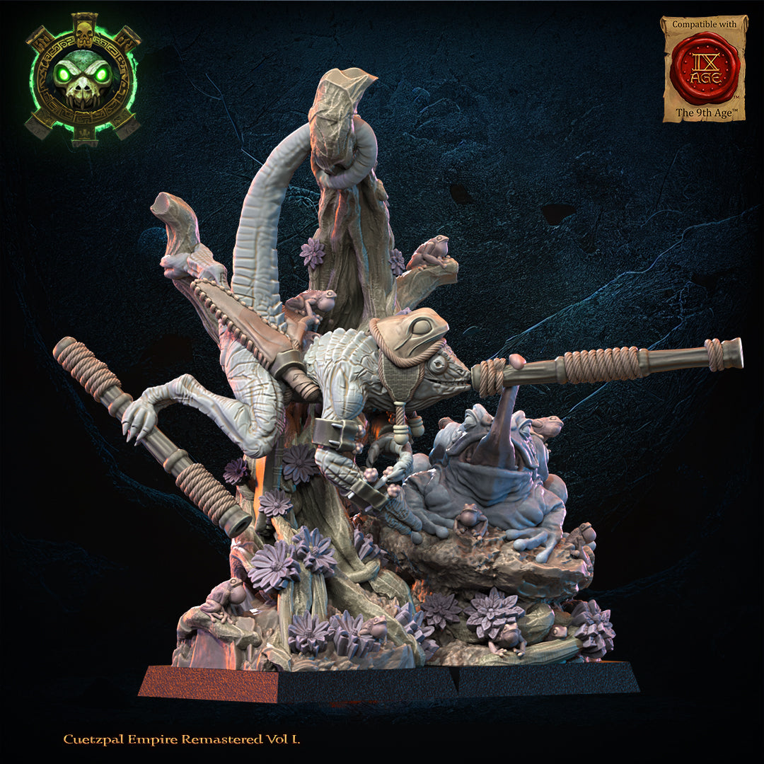 Kuaxotl Heroine with Tamasoluey | Saurian Ancients | Lost Kingdom Miniatures