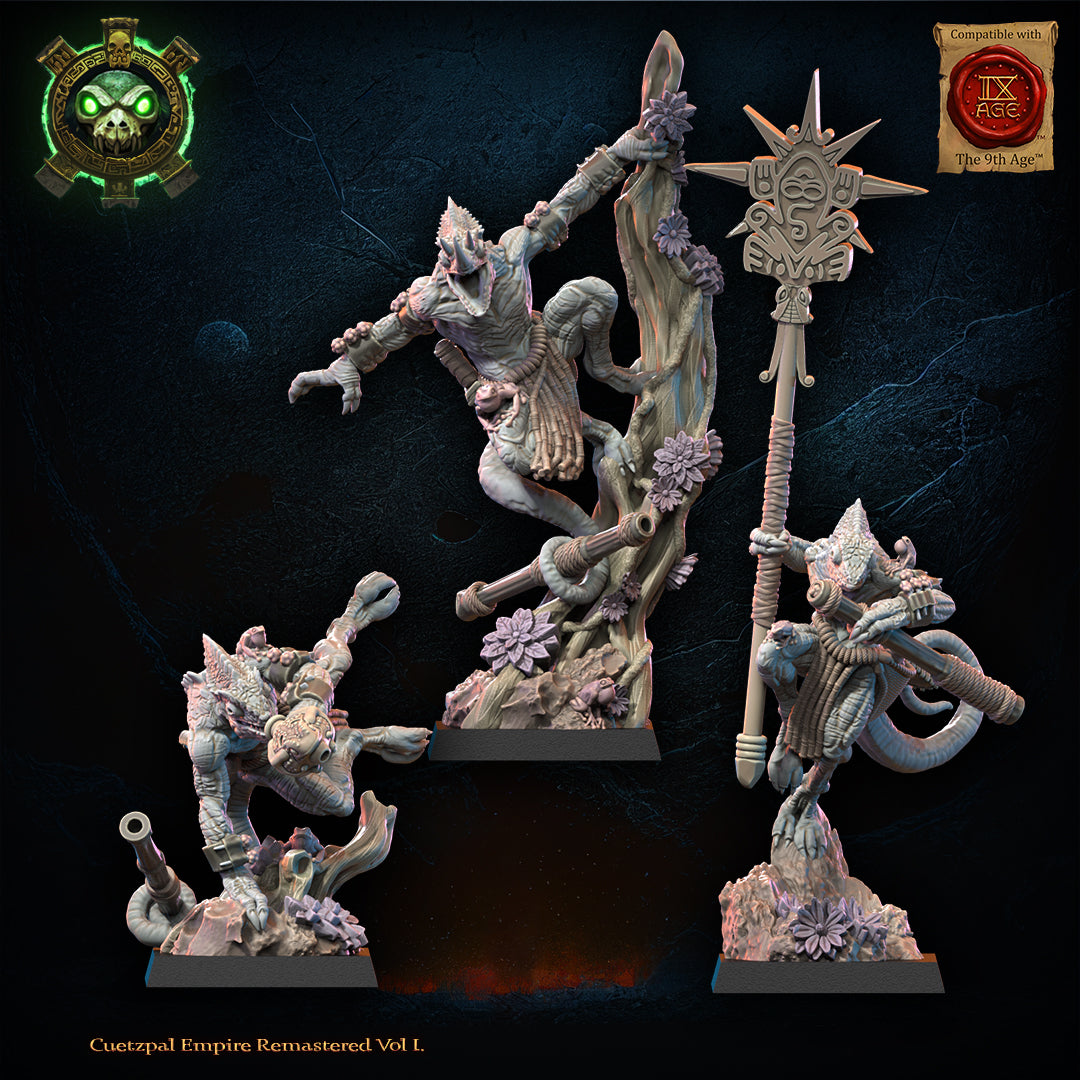 Cuetzpalli Regiment With Blowpipes | Saurian Ancients | Lost Kingdom Miniatures