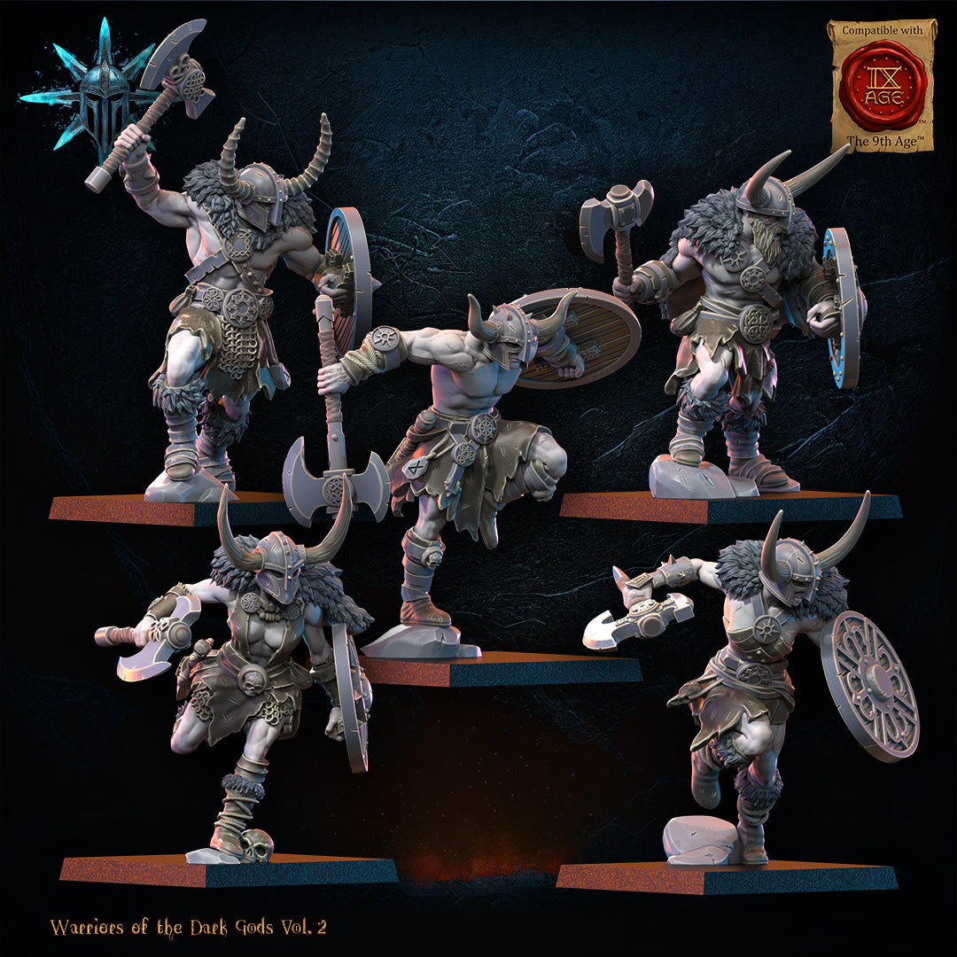 Male or Female Barbarian Regiment with Spears/Axes | Warriors of the Dark Gods | Lost Kingdom Miniatures