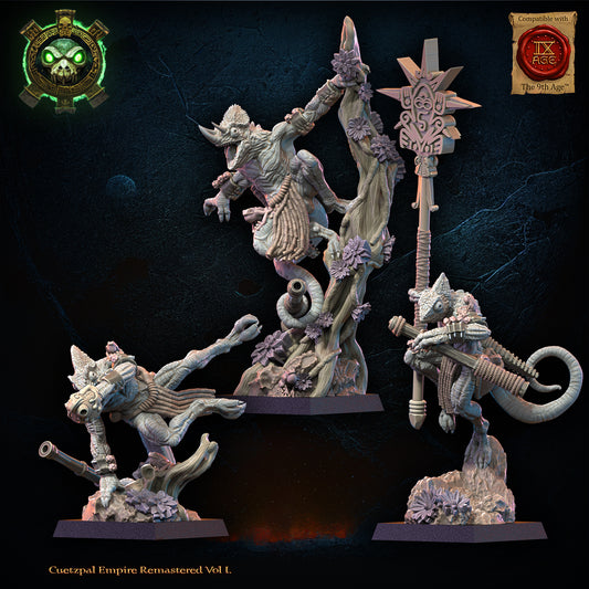 Kuaxotl Unit Command Unit (Blowpipes) | Saurian Ancients | Lost Kingdom Miniatures