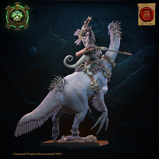 Kuaxotl Heroine on Istetlueyak | Saurian Ancients | Lost Kingdom Miniatures
