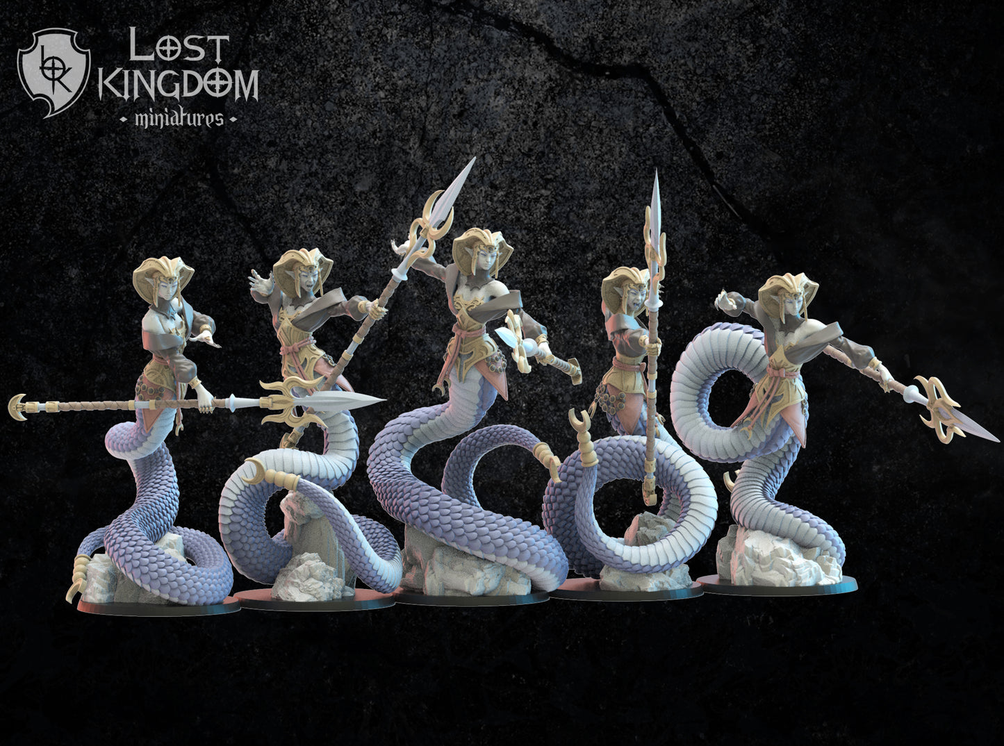 Naga Yara Regiment | Night Elves / Dark Elves | Lost Kingdom Miniatures | Tabletop Gaming | Pathfinder