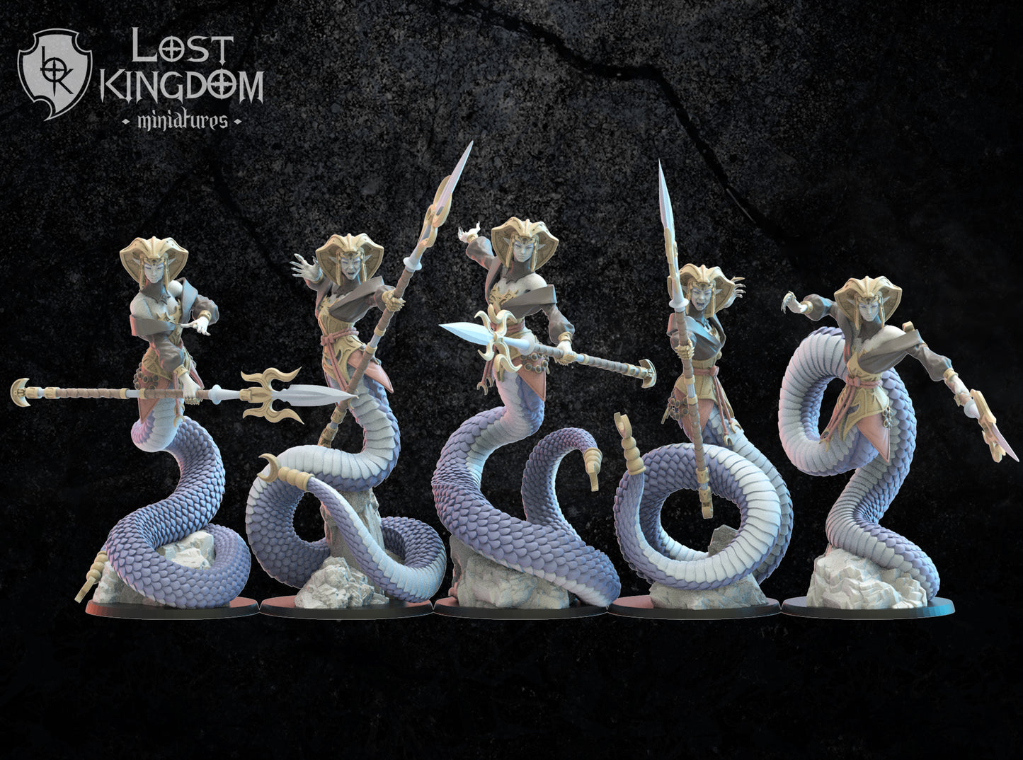 Naga Yara Regiment | Night Elves / Dark Elves | Lost Kingdom Miniatures | Tabletop Gaming | Pathfinder