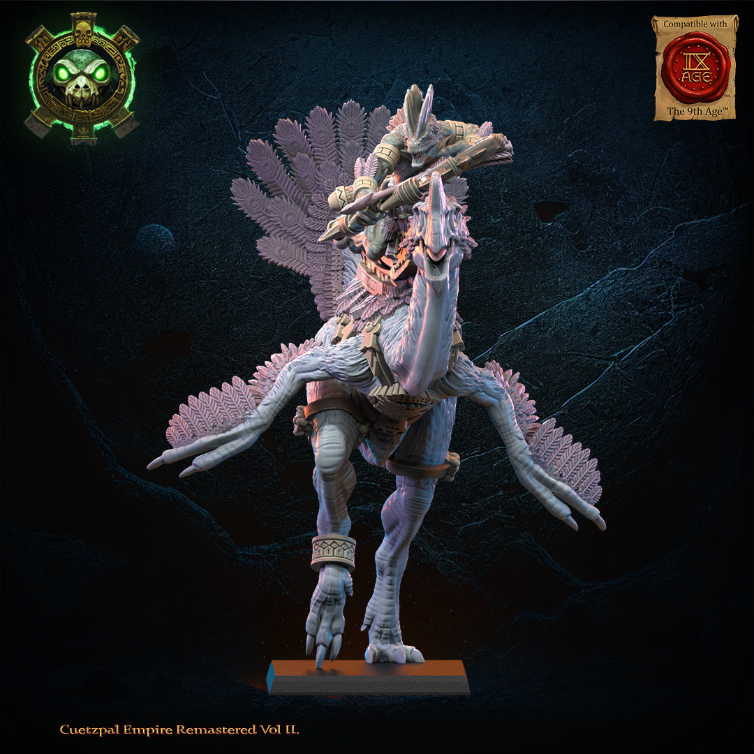 Tocih, Cuetzpalli Heroine on Oviraptor | Saurian Ancients | Lost Kingdom Miniatures