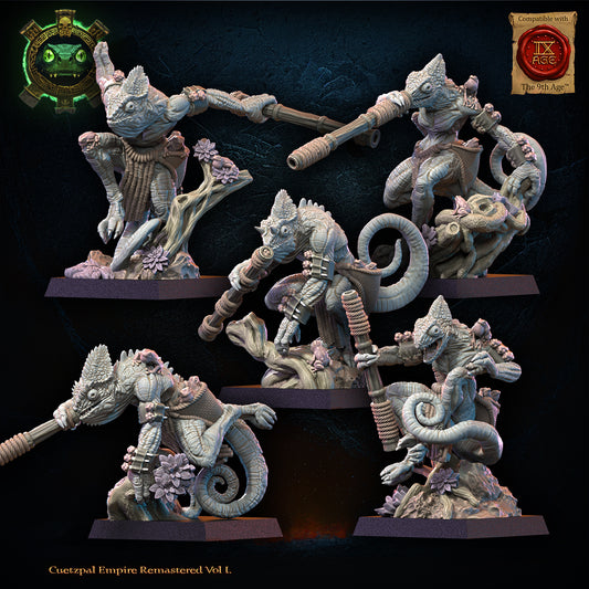 Cuetzpalli Regiment With Blowpipes | Saurian Ancients | Lost Kingdom Miniatures
