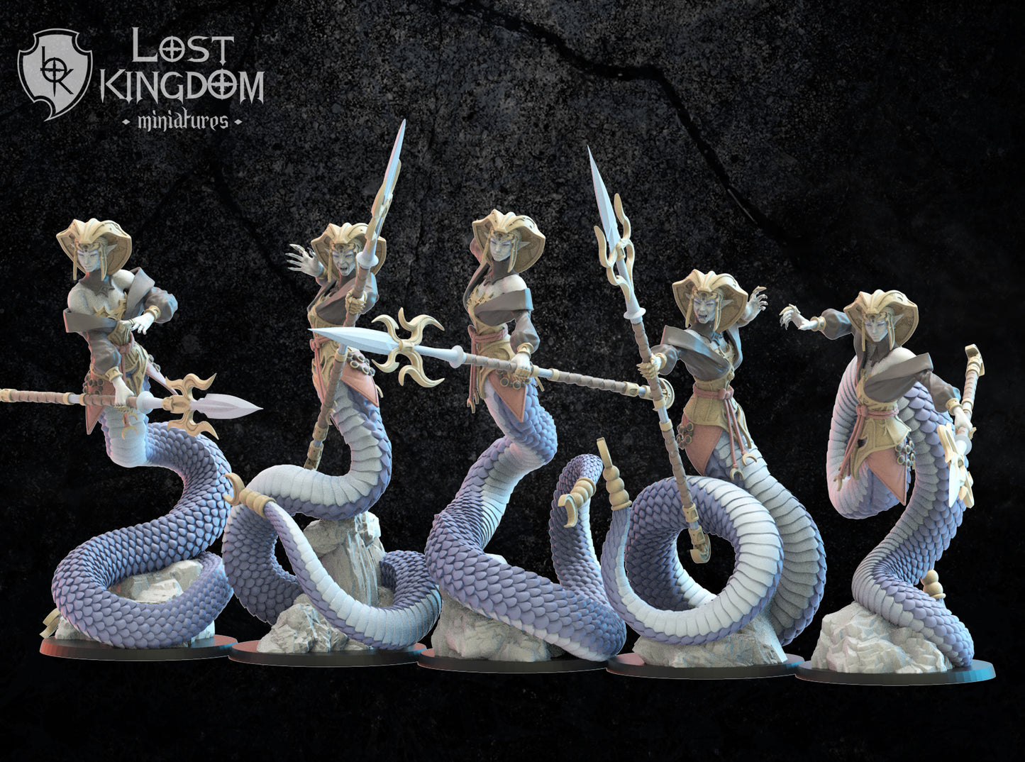 Naga Yara Regiment | Night Elves / Dark Elves | Lost Kingdom Miniatures | Tabletop Gaming | Pathfinder