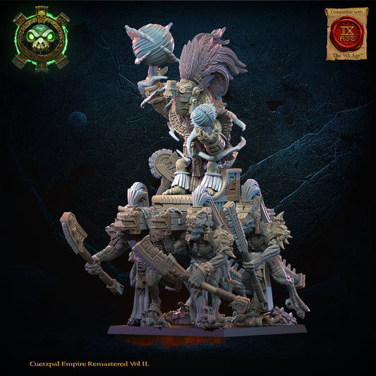 Tezcatlipoca, the Living God on Palanquin | Saurian Ancients | Lost Kingdom Miniatures