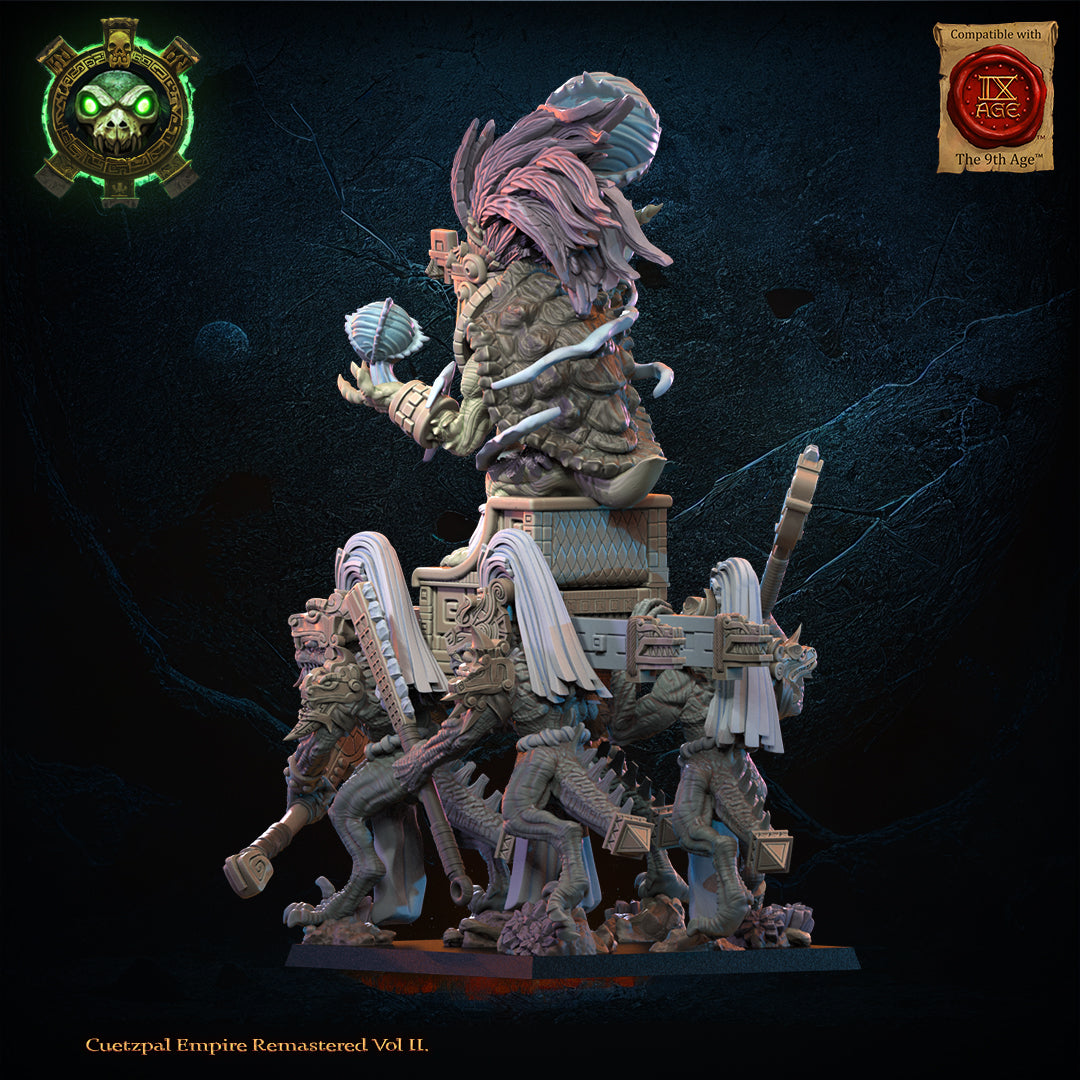 Tezcatlipoca, the Living God on Palanquin | Saurian Ancients | Lost Kingdom Miniatures