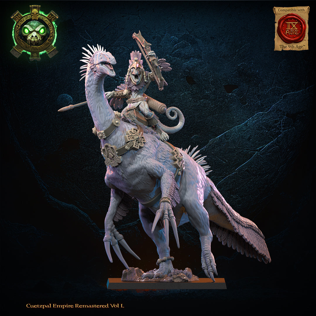 Kuaxotl Heroine on Istetlueyak | Saurian Ancients | Lost Kingdom Miniatures