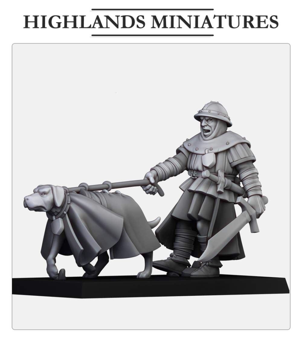 Man at Arms with Hunting Dog | Gallia, the Medieval Kingdom | Highlands Miniatures