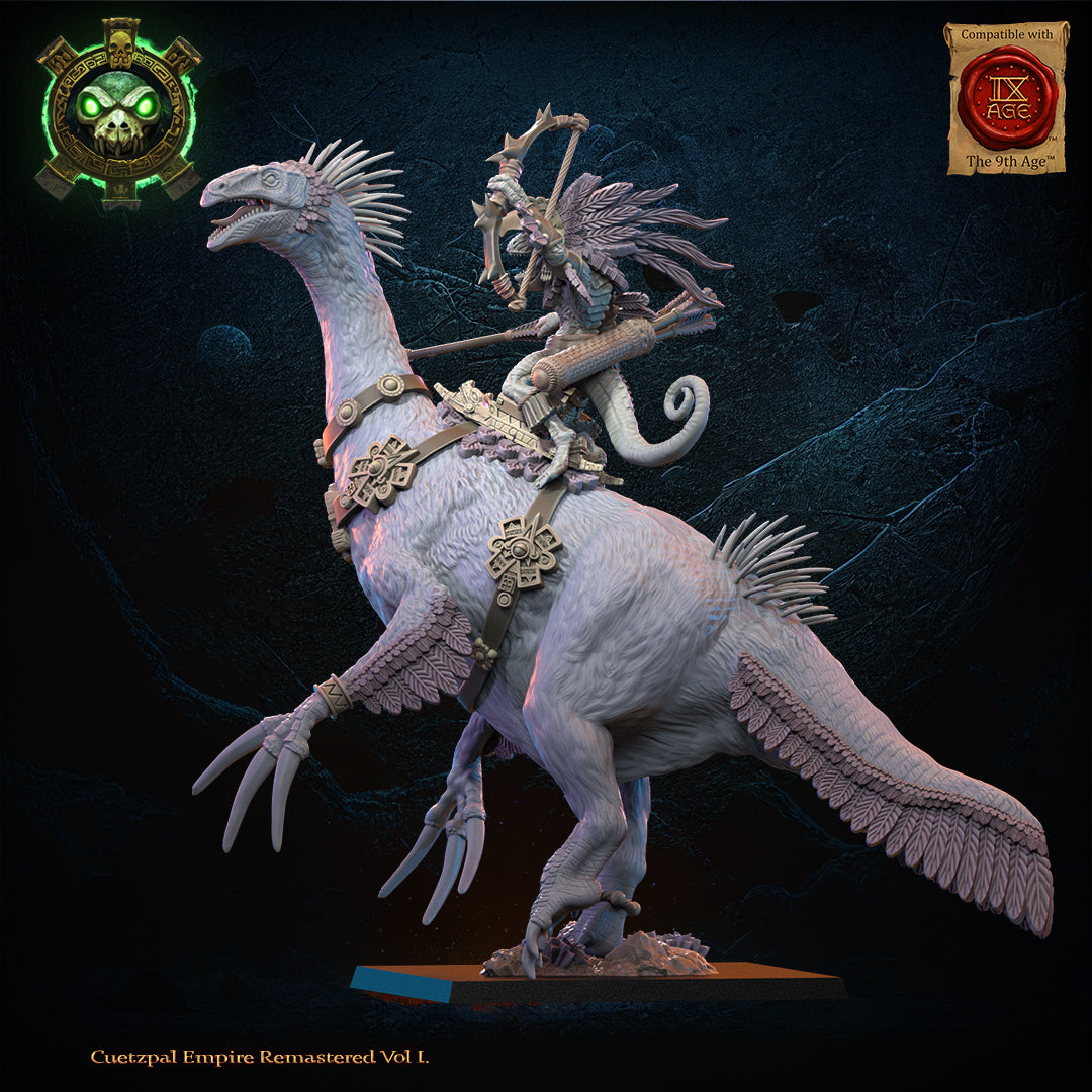 Kuaxotl Heroine on Istetlueyak | Saurian Ancients | Lost Kingdom Miniatures