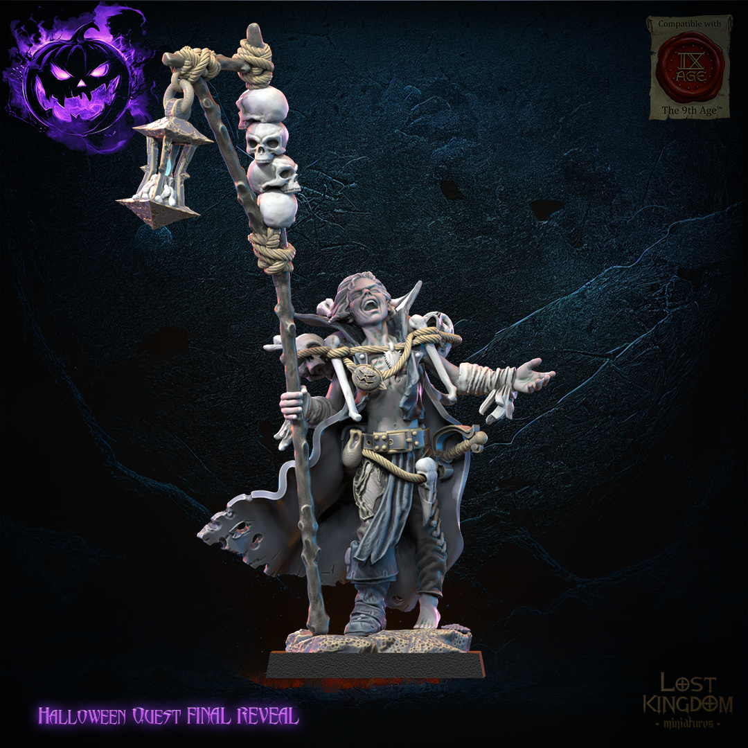Necromancer with Abomination | Undead of Misty Island | Halloween Quest | Lost Kingdom Miniatures
