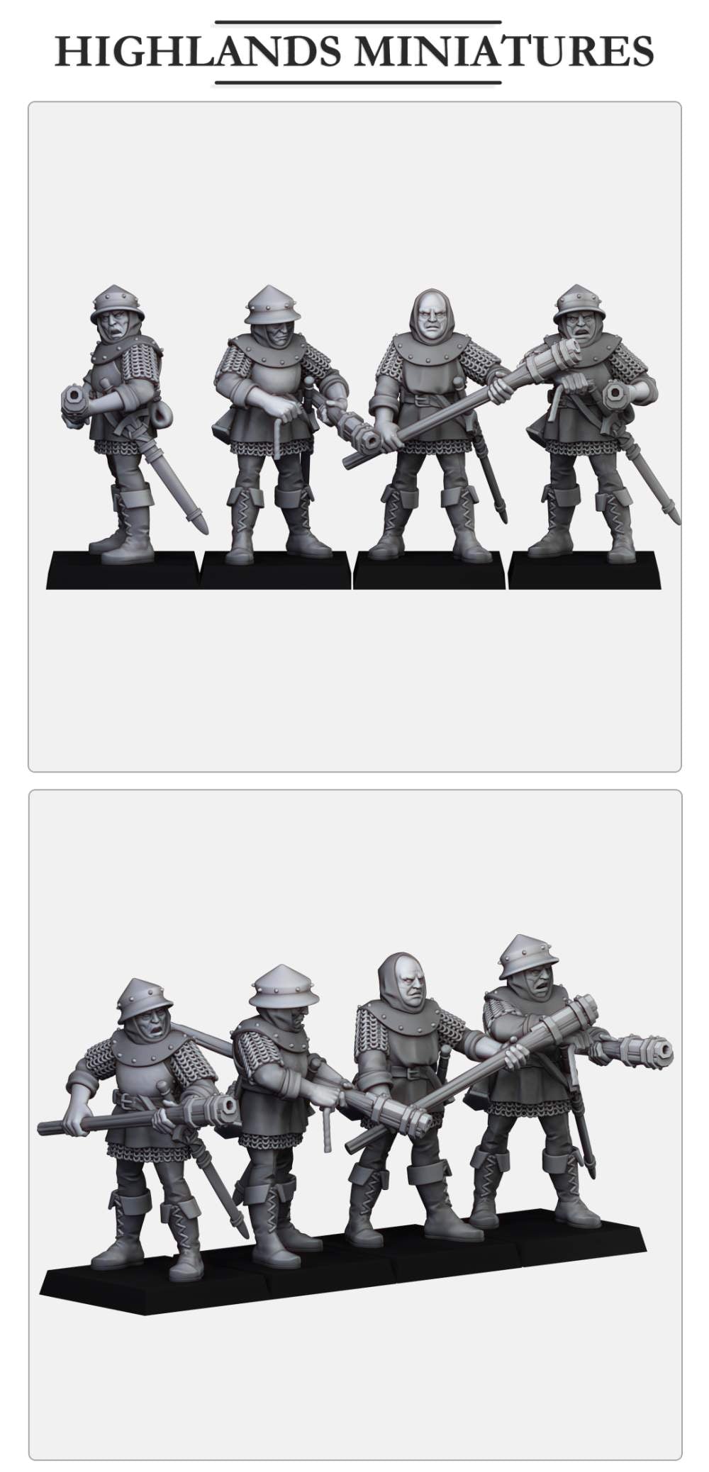 Gallian Handgunners | Gallia, the Medieval Kingdom | Highlands Miniatures