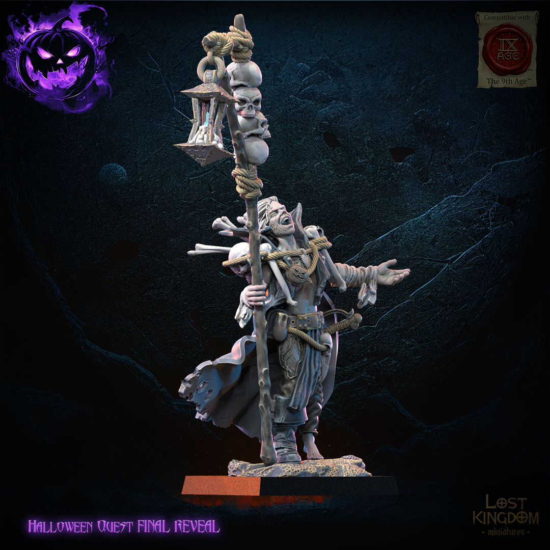 Necromancer with Abomination | Undead of Misty Island | Halloween Quest | Lost Kingdom Miniatures