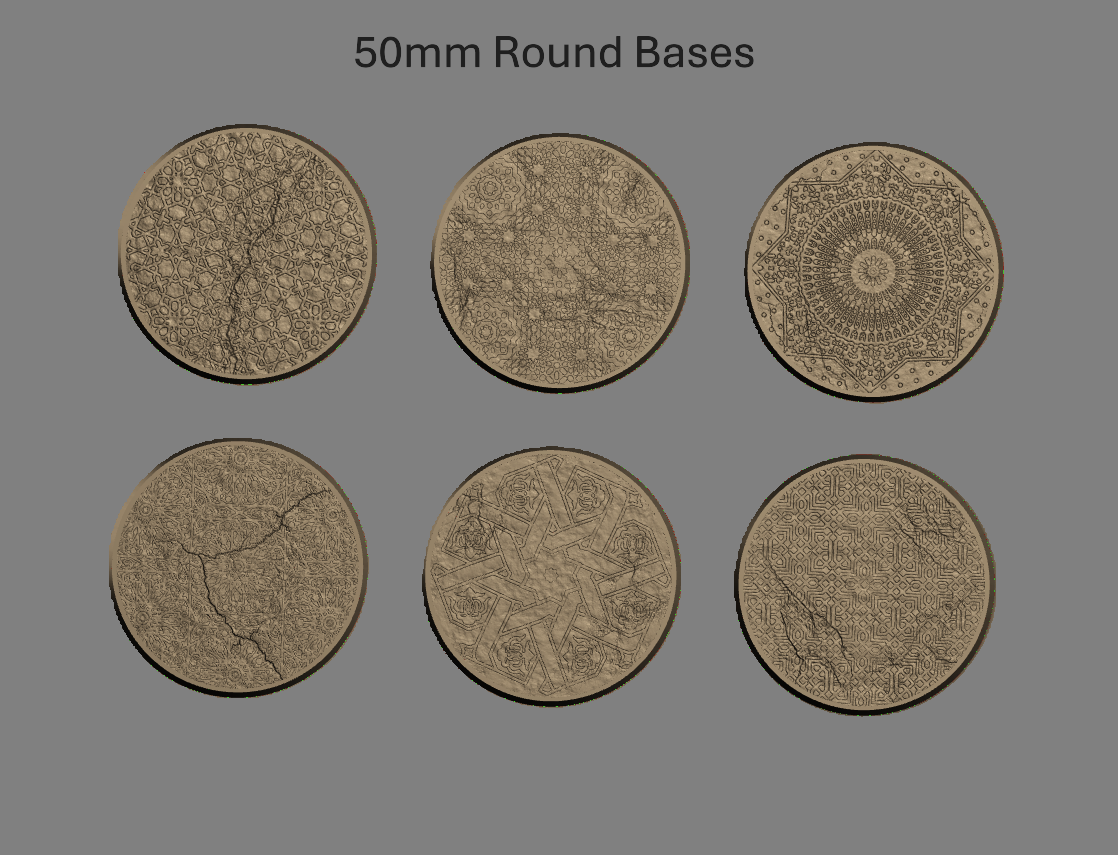 Bits - Araby Bases | Tales of the Desert Clans | Round Bases | The Printing Goes Ever On