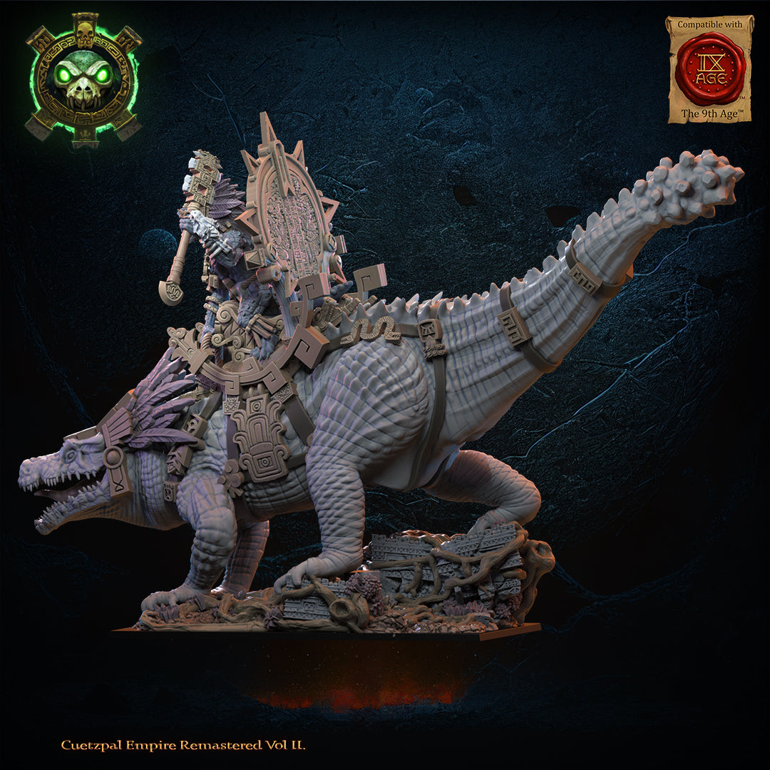 Citlallicue, Cipactli Heroine on Deinosuchus | Saurian Ancients | Lost Kingdom Miniatures