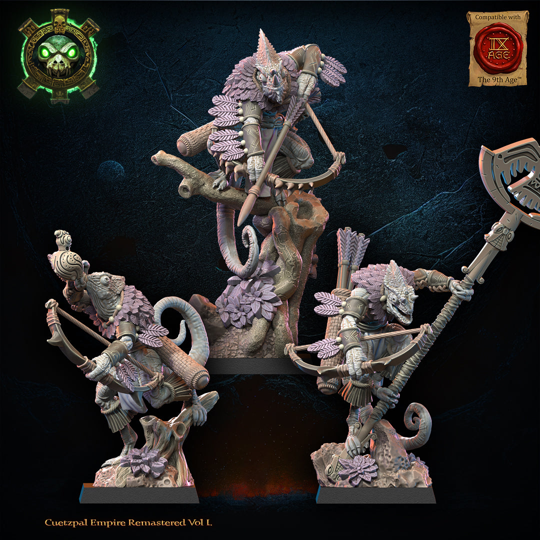 Kuaxotl Unit Command Unit (Bows) | Saurian Ancients | Lost Kingdom Miniatures