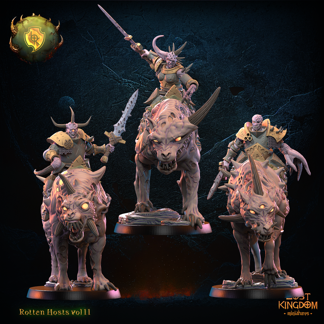Chaotic Dieased Wolf Riders | Rotten Hosts | Lost Kingdom Miniatures
