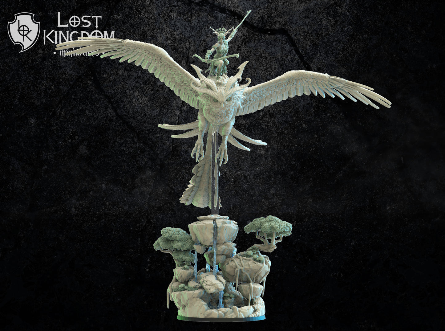 Akina on Giant Fukuro | Mori / Wood Elves | Lost Kingdom Miniatures