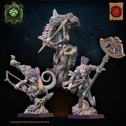 Kuaxotl Unit Command Unit (Bows) | Saurian Ancients | Lost Kingdom Miniatures