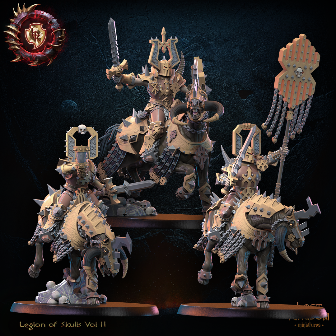 Skull Knight Command Group | Legion of Skulls | Lost Kingdom Miniatures | Kings of War | Tabletop