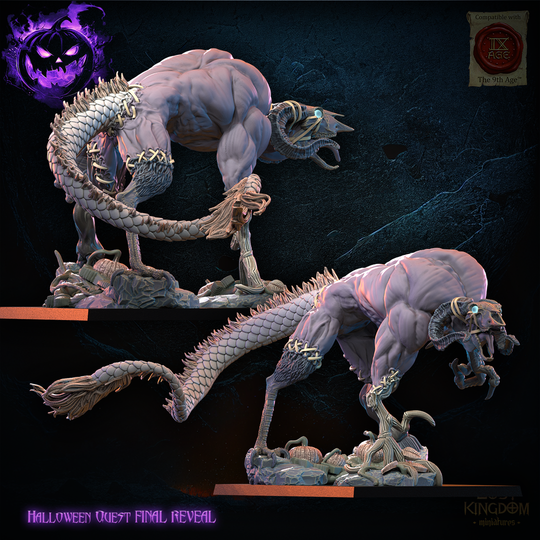 Necromancer with Abomination | Undead of Misty Island | Halloween Quest | Lost Kingdom Miniatures
