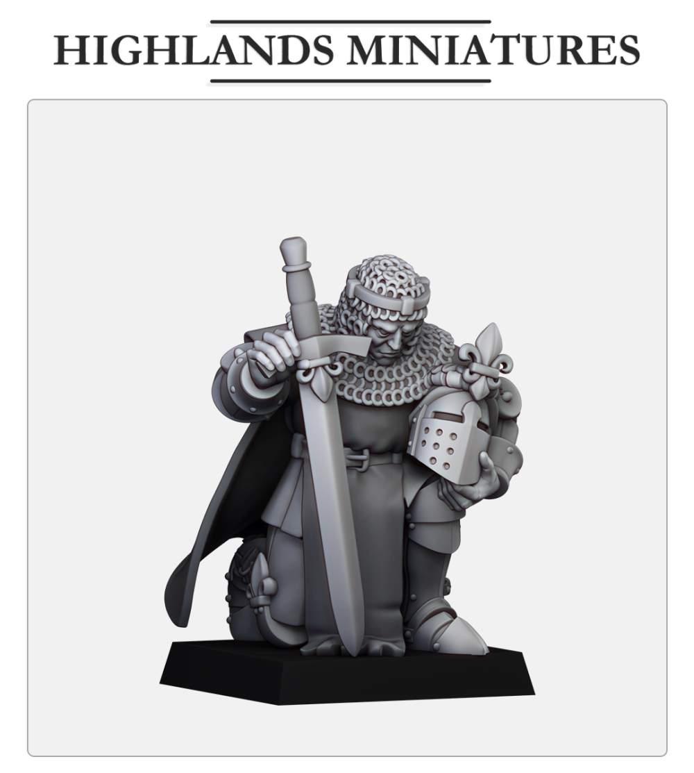 Praying Knight | Gallia, the Medieval Kingdom | Highlands Miniatures