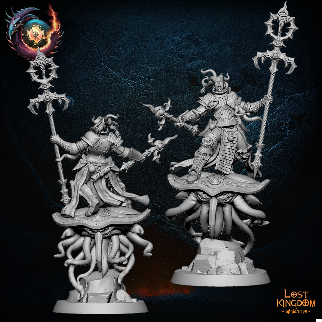 Chaos Magus on Demon Disk | Several Model Variants | Transfiguration Forces | Lost Kingdom Miniatures | Kings of War | Tabletop