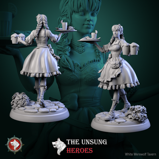 Alehouse Maid | The Unsung Heroes | 75 mm scaled model | White Werewolf Tavern
