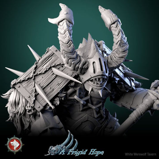 Azrimor The Frostreaver - heroic miniature | A Frigid Hope | 75 mm scaled model | White Werewolf Tavern
