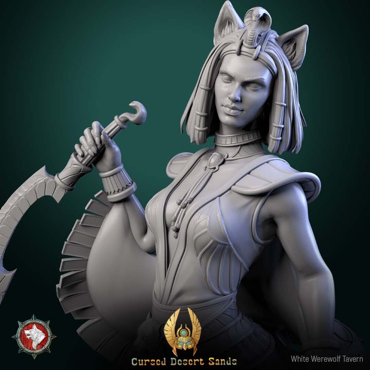 Sphinx Daughter of Sekhara | Cursed Desert Sands | 75 mm scaled model | White Werewolf Tavern