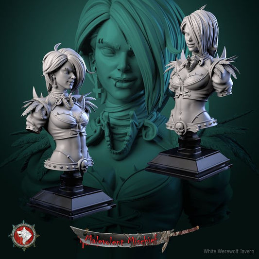 The Crimson Huntress - Bust | Malevolent Mischief | White Werewolf Tavern