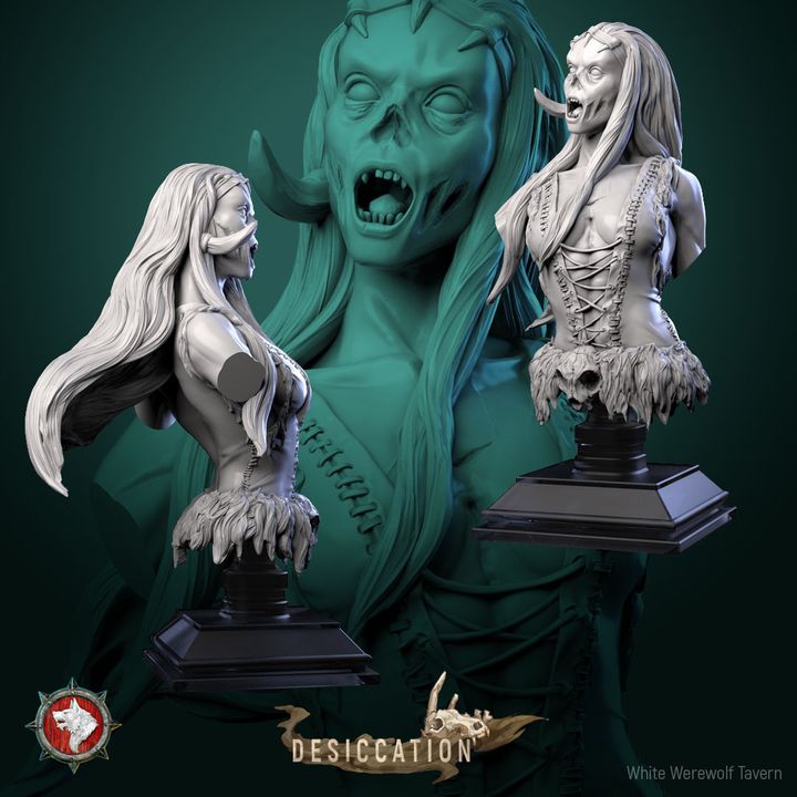 Zombie Barbarian Female - Bust | Desiccation | White Werewolf Tavern