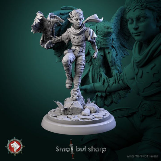 Halfling Warrior | Small But Sharp | 75mm scale model | White Werewolf Tavern