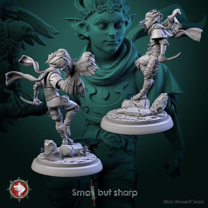 Halfling Warrior | Small But Sharp | 75mm scale model | White Werewolf Tavern