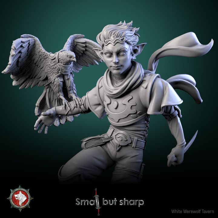 Halfling Warrior | Small But Sharp | 75mm scale model | White Werewolf Tavern
