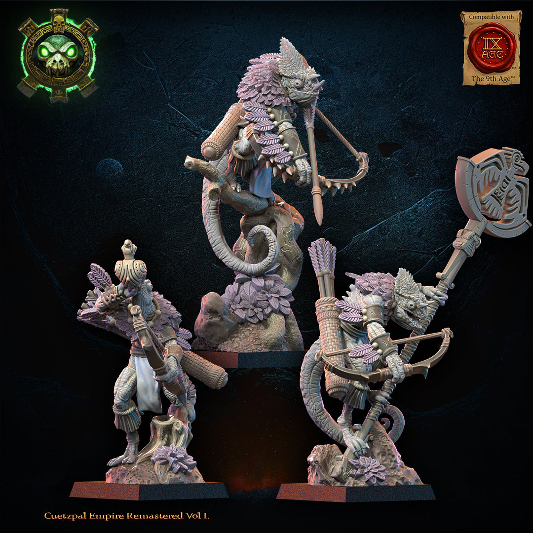 Kuaxotl Unit Command Unit (Bows) | Saurian Ancients | Lost Kingdom Miniatures