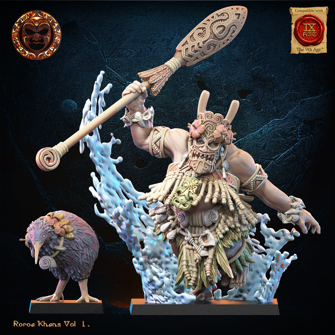 Himewai, Tohunga with Familiar | Roroa Khans | Lost Kingdom Miniatures