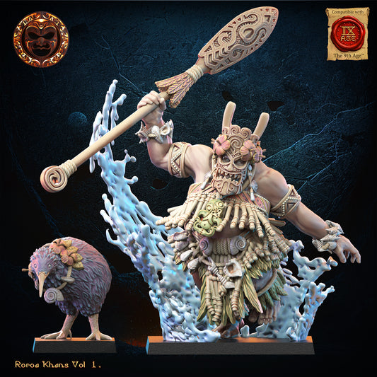 Himewai, Tohunga with Familiar | Roroa Khans | Lost Kingdom Miniatures